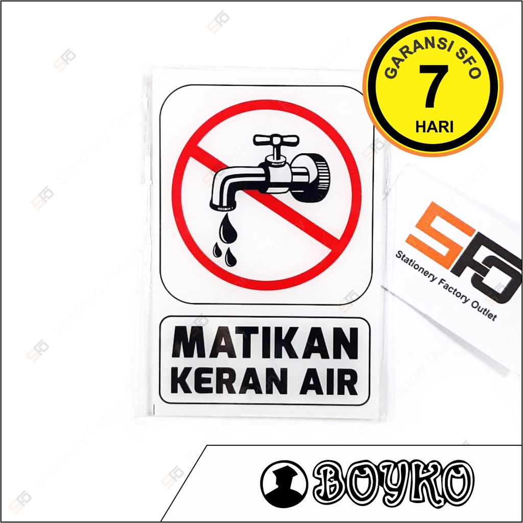 Jual Akrilik Matikan Keran Air Acrylic Sign 15cm X 10cm Shopee