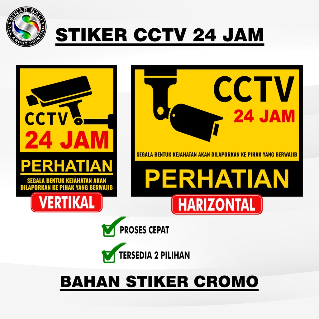 Jual Stiker Cctv Murah Stiker Cctv Jam Stiker Sign Kamera Cctv