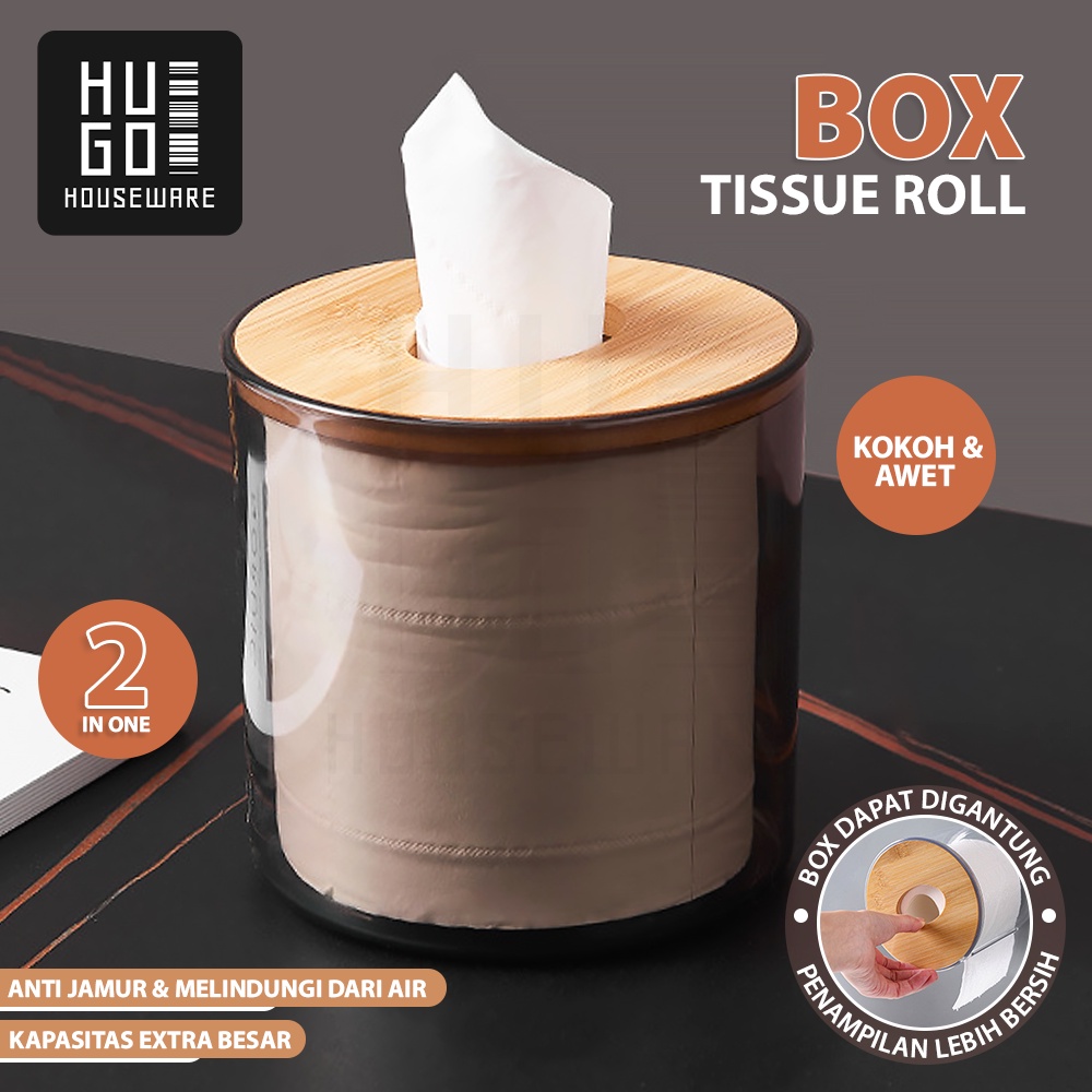 Jual Hugo Tempat Tisu Roll Bulat Kotak Penyimpanan Tissue Tabung