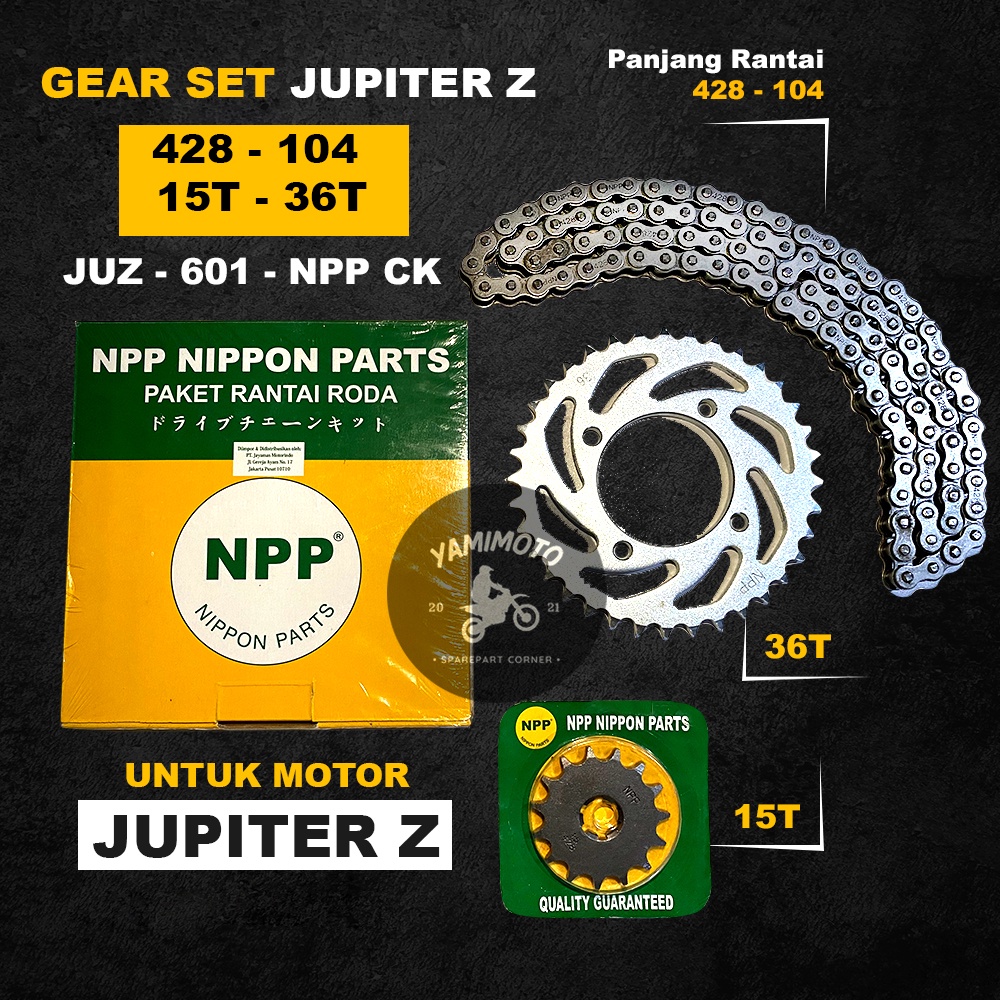 Jual GEAR SET NPP Jupiter Z Burhan Vega R Vega R New CHAIN KIT GEAR