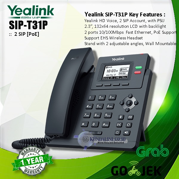 Jual Yealink Sip T P Hd Voice Entry Level Ip Phone Sip Poe