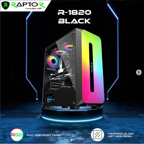 Jual Power Up Casing Raptor 1820 Mid Tower ATX With Led Strip Loop RGB