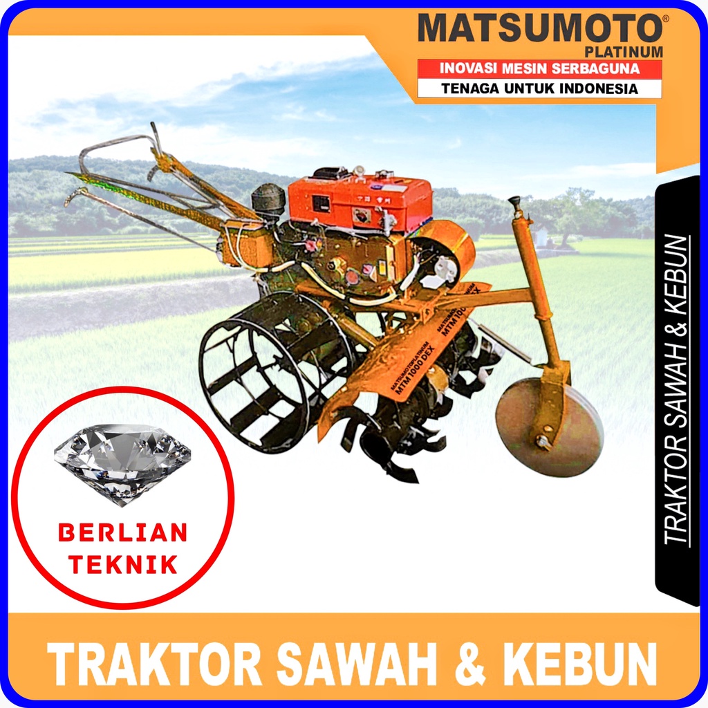 Jual Traktor Sawah Tiller Matsumoto MTM 1000 DEX Mesin Solar 8 HP