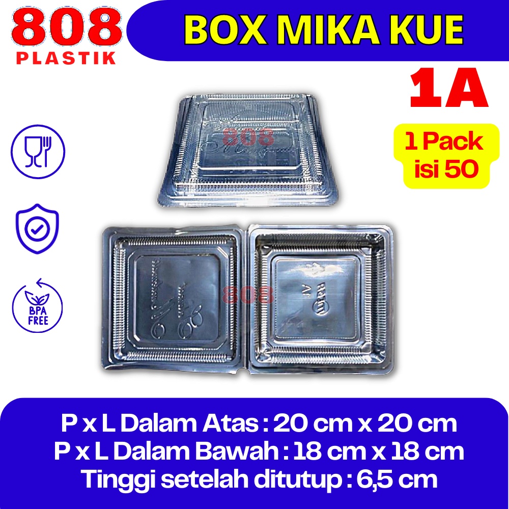 Jual Mika 1A Kue Plastik Box Bening Kue Makanan VX 1 Kemasan Makanan