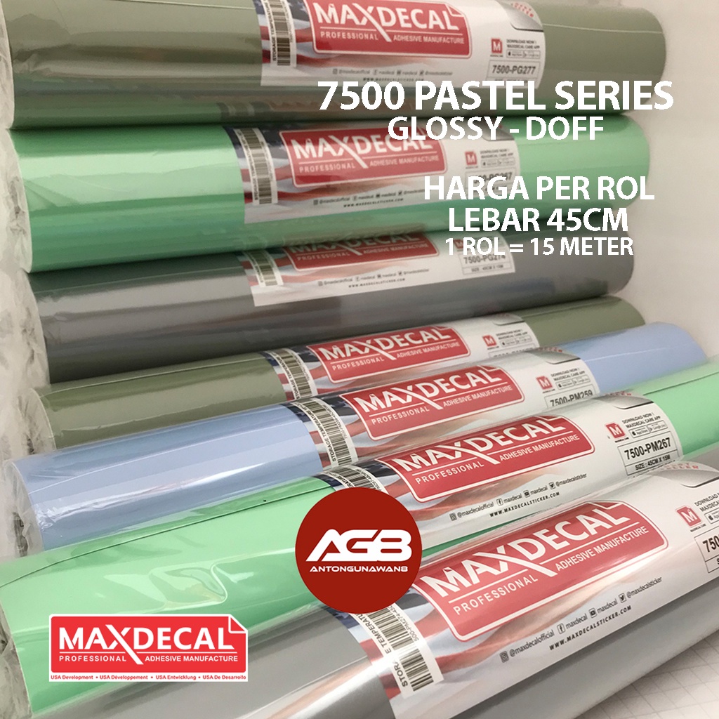 Jual ROLL Sticker Motor MAXDECAL 7500 Vinyl Warna PASTEL Skotlet