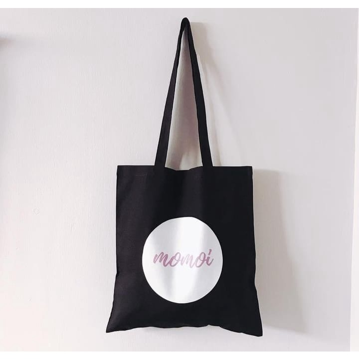 Jual Totebag Kanvas Hitam Custom Shopee Indonesia