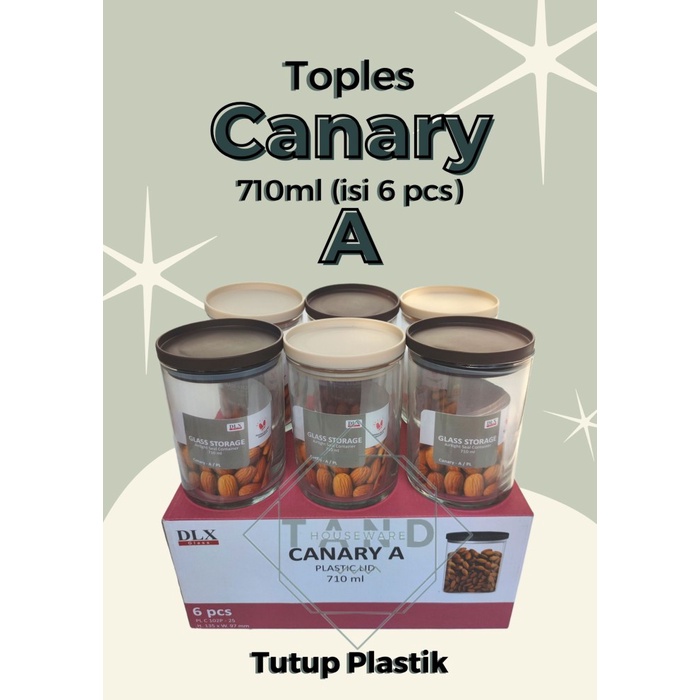 Jual TOPLES KACA BULAT KEDAP UDARA CANARY A 710ml 6PCS Shopee Indonesia