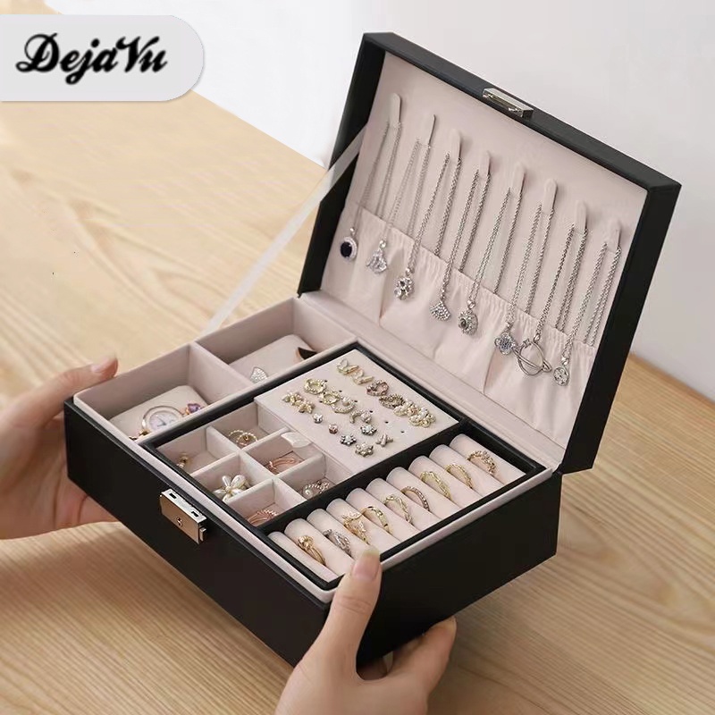 Jual Dejavu Kotak Perhiasan Jewelry Box Display 2 Layer Storage Box