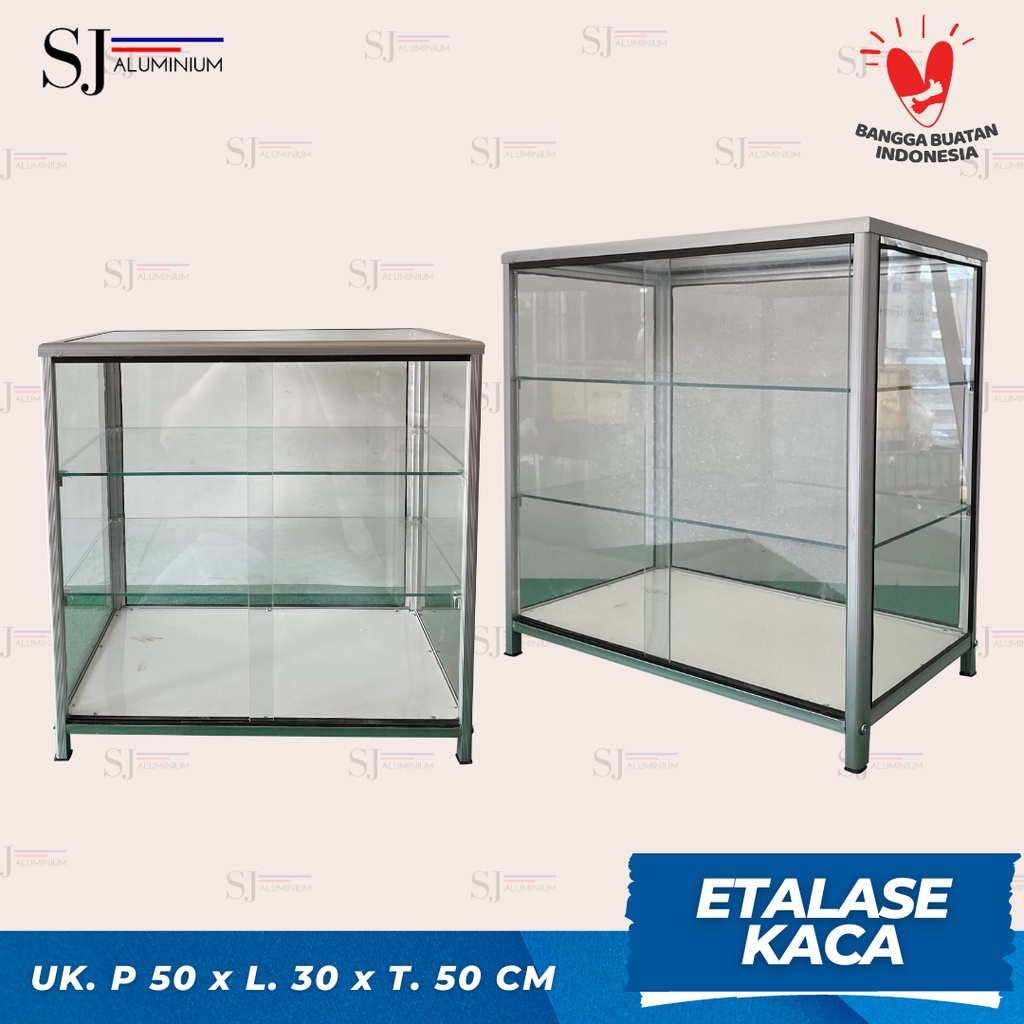 Jual Etalase Kaca Aluminium Etalase Display Lemari Kaca Rak Kaca