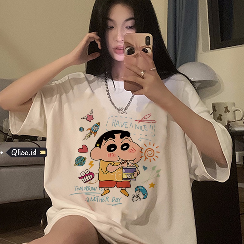 Jual Warna Print T Shirt Kaos Lengan Pendek Cartoon Crayon Shinchan