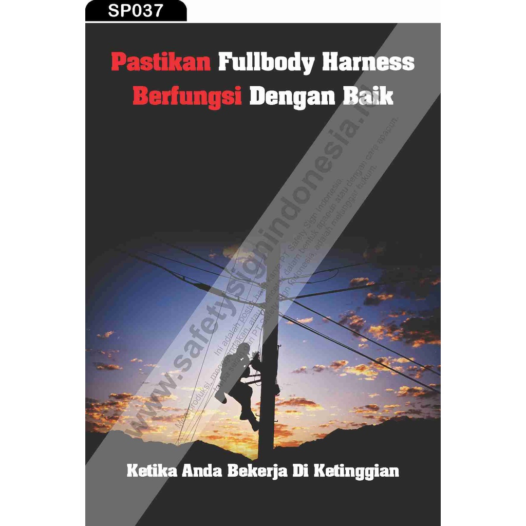 Jual Sp Poster K Safety A Pastikan Fullbody Harness Berfungsi