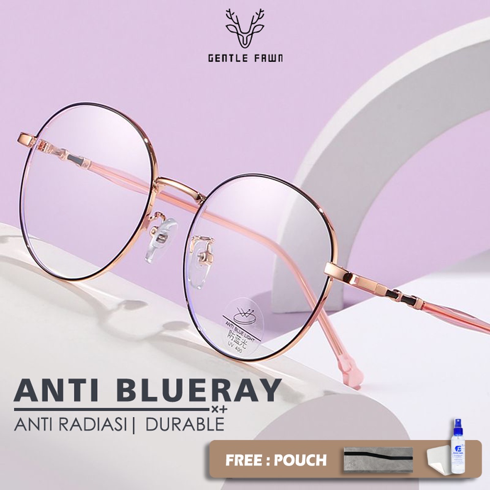 Jual Gentle Fawn Kacamata Antiradiasi Blueray Bahan Metal Kuat Style