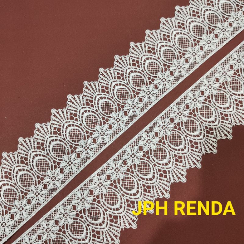 Jual Renda Bordir Giper Renda Bordir Rajut Per Meter Shopee Indonesia