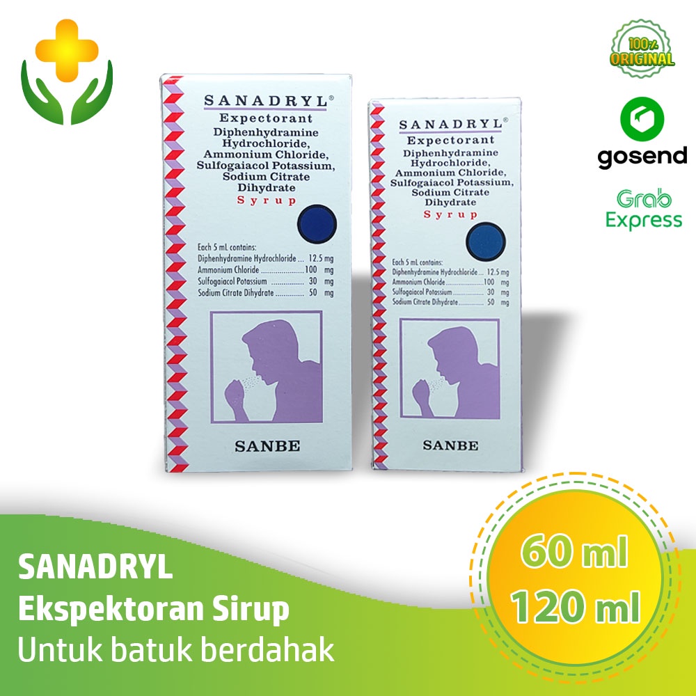 Jual Sanadryl Expectorant Sirup Ml Ml Obat Batuk Berdahak Batuk