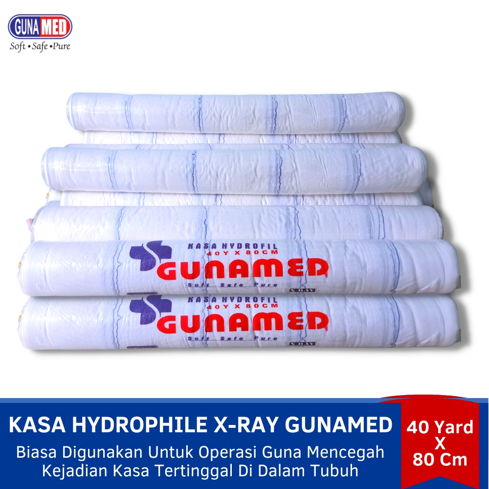 Jual Kasa Gulung Hydrophile Steril GUNAMED Ukuran Besar 40 Yard X 80 Cm