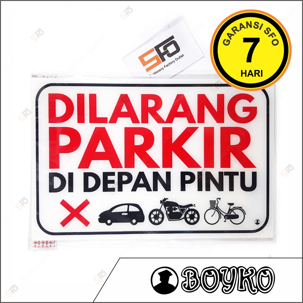 Jual Akrilik Dilarang Parkir Di Depan Pintu Acrylic Sign Folio Cm X