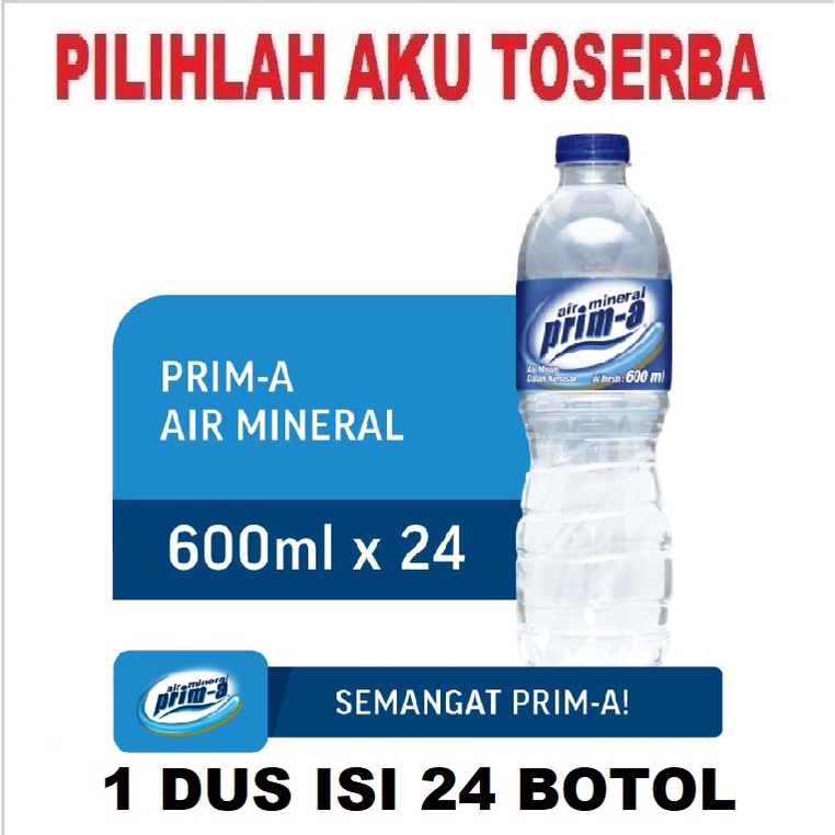 Jual Air Mineral Prima Prim A Botol Pet 600 Ml HARGA 1 DUS ISI 24