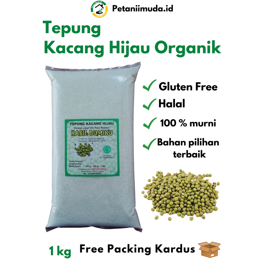 Jual Tepung Biji Kacang Hijau Organik Kemasan Kg Tepung Kacang Hijau