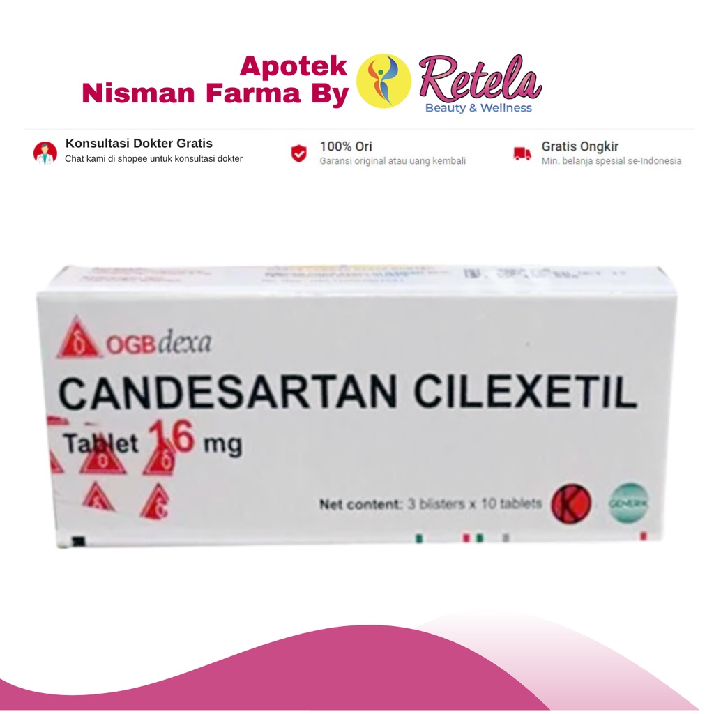 Jual CANDESARTAN 16MG 1 BOX 30 TABLET Shopee Indonesia