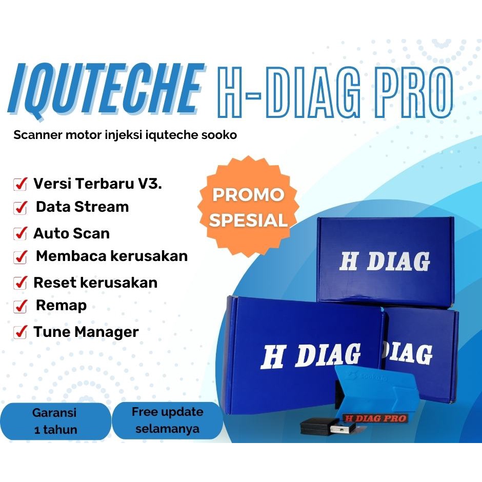 Jual Scanner Motor Injeksi IQUTECHE HDiag Pro Remap Versi Android Atau