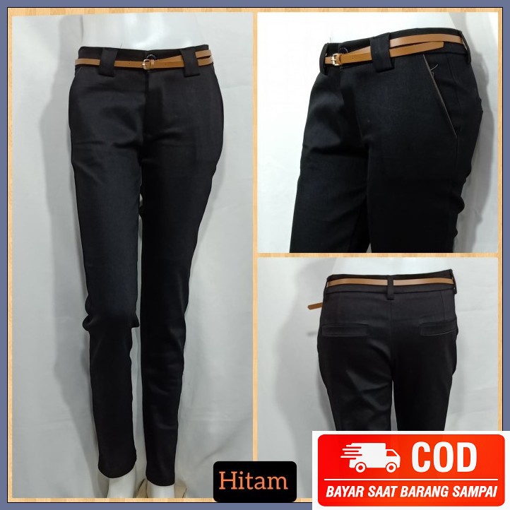 Jual Celana Chino Wanita Panjang Clana Chinos Cewek M 5L Bahan Katun