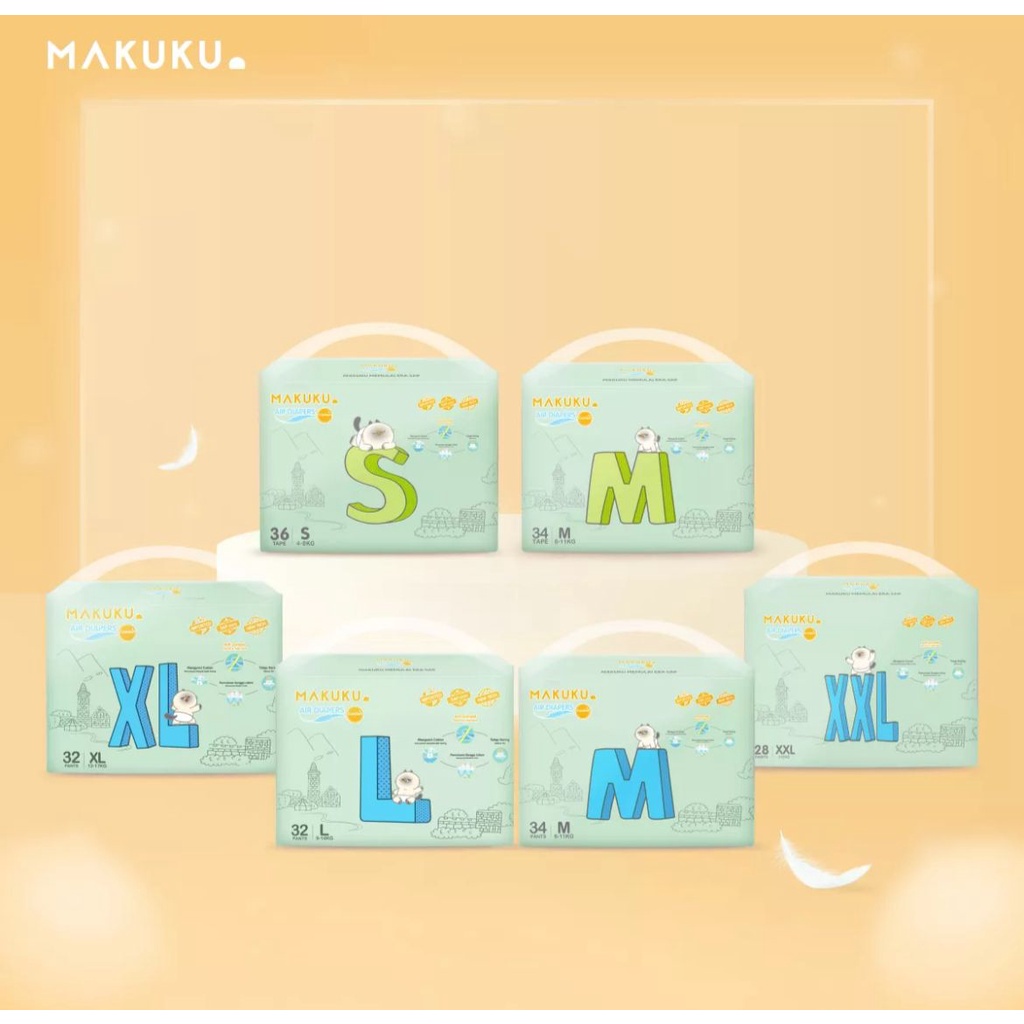 Jual MAKUKU Air Diapers Comfort Pants Pampers Celana S M L XL Popok