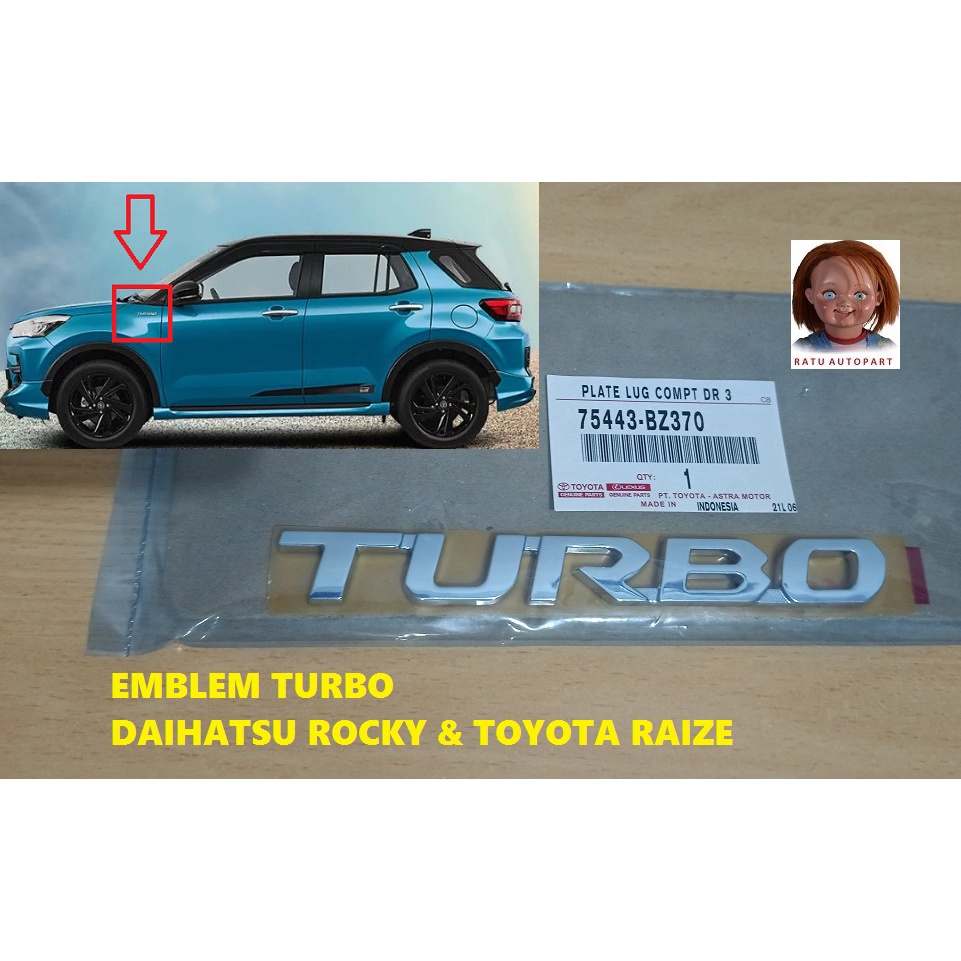 Jual EMBLEM TULISAN TURBO DAIHATSU ROCKY DAN TOYOTA RAIZE Shopee