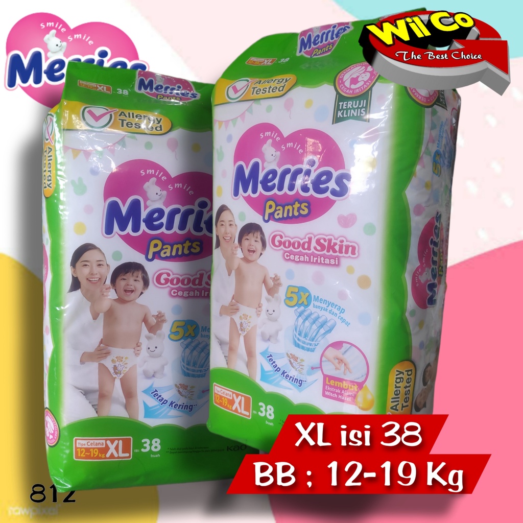 Jual SM812D Paket 2 Ball Popo Bayi Merries Pants Good Skin Ukuran