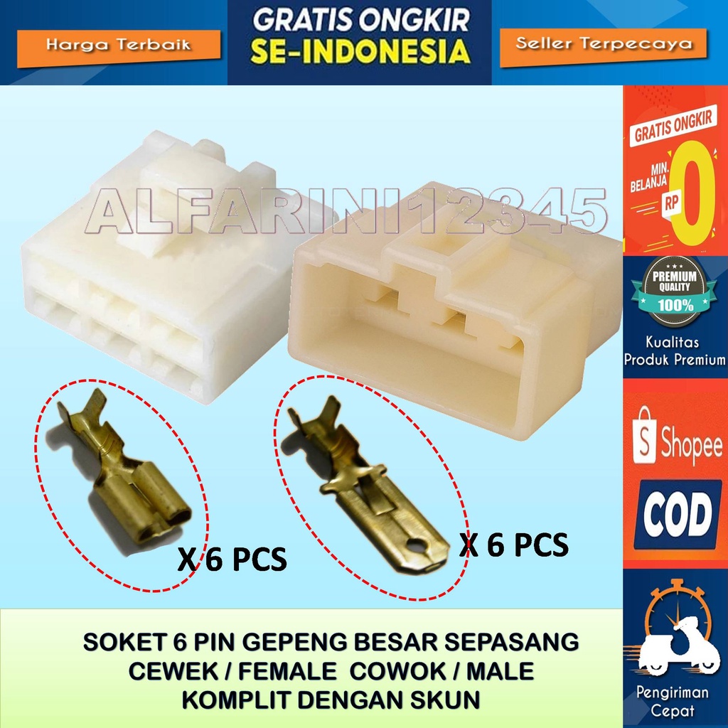 Jual Soket Socket Konektor Kabel Pin Besar Motor Mobil Male Female