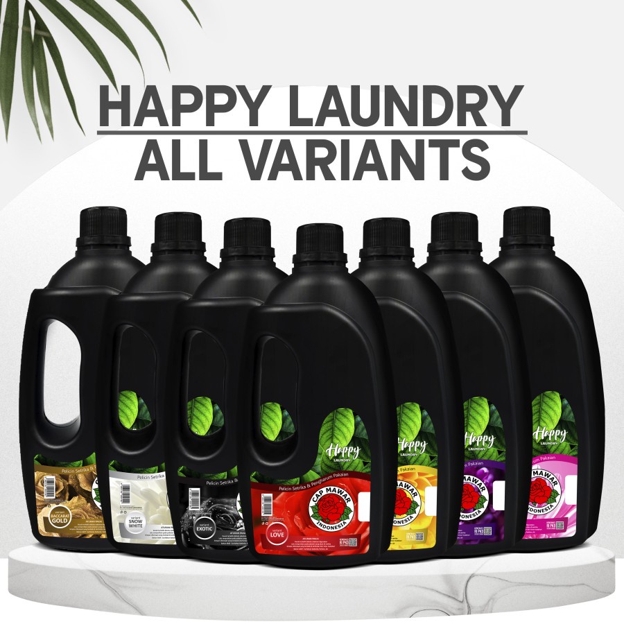 Jual Happy Laundry Pelicin Dan Pengharum Pakaian Aroma Parfum Mawar