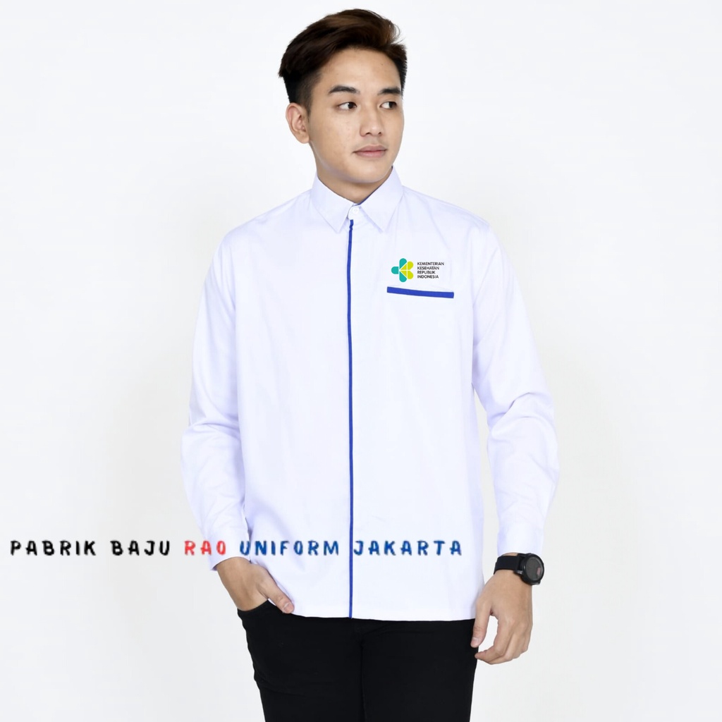 Jual Kemeja Putih Kemenkes Baju Kemenkes Lengan Pendek Kemeja Putih