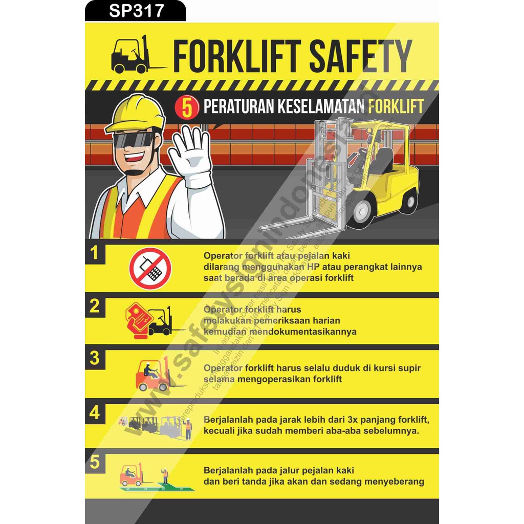 Jual SP317 Poster K3 Safety A2 Forklift Safety 5 Peraturan