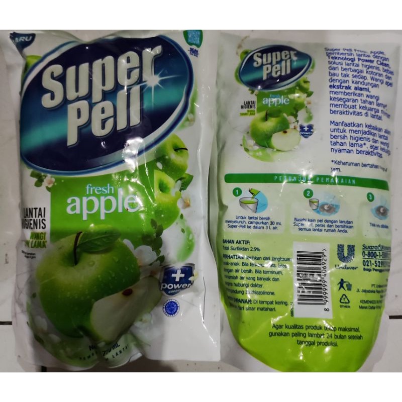 Jual SUPER PELL Pembersih Lantai Fresh Apple 770ml Shopee Indonesia