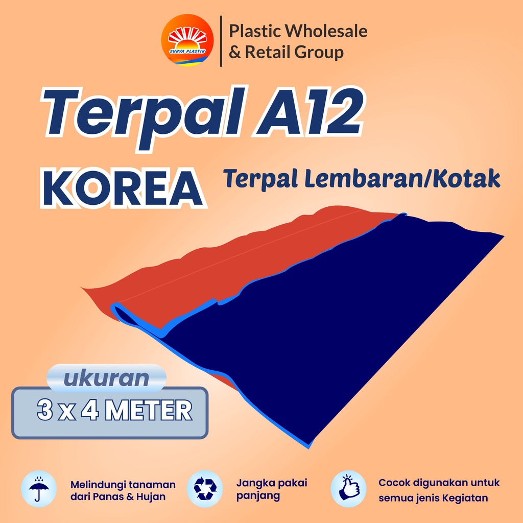 Jual Terpal Plastik Ukuran X Type A Biru Oren Korea Diamond