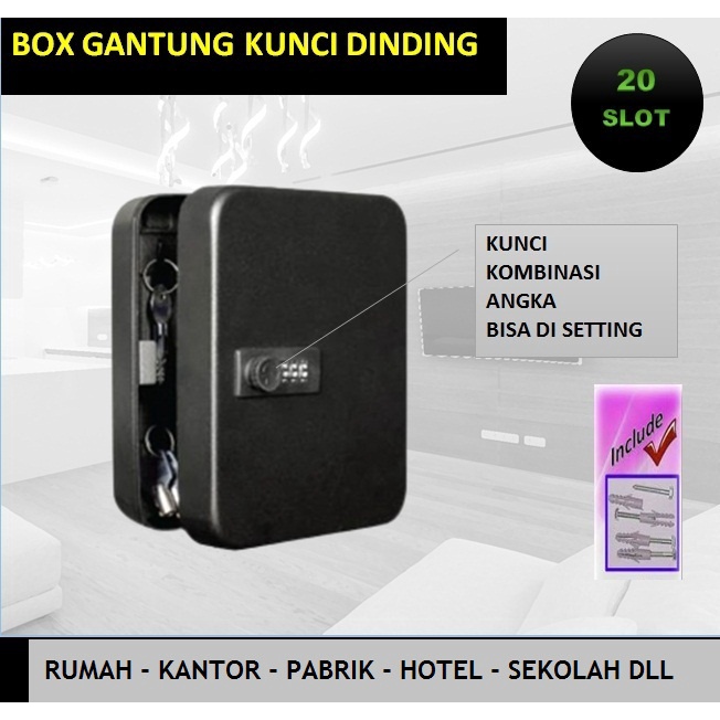 Jual Wall Key Box Box Gantungan Kunci Dinding Kotak Kunci Berdaya