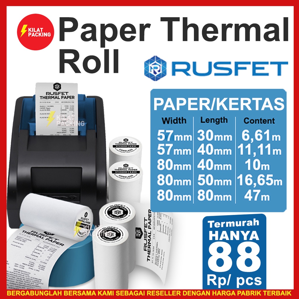 Jual Kertas Struk Thermal Paper Roll Struk Paper Kertas Kasir Thermal