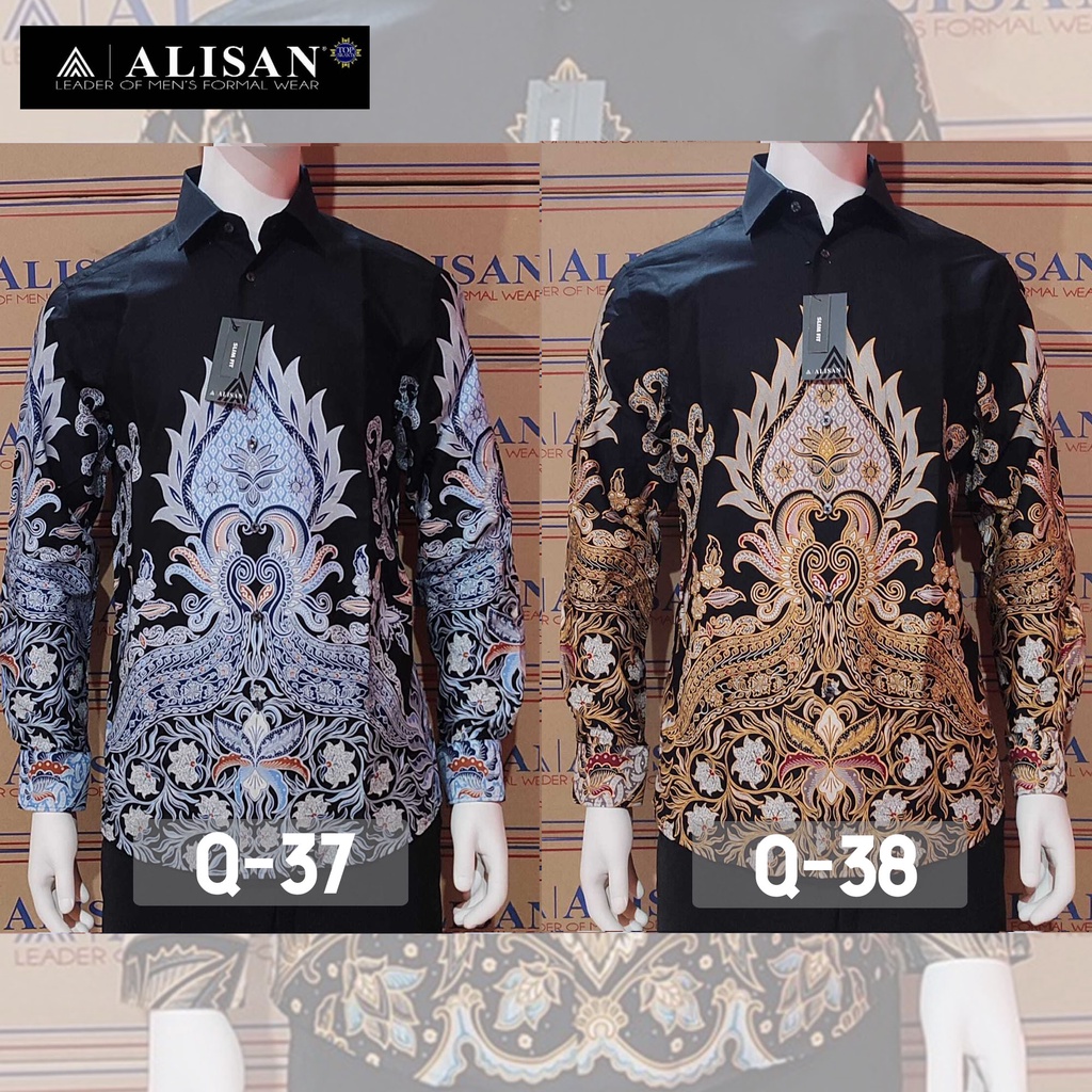 Jual Batik Alisan Printing Slimfit Lengan Panjang Motif Kombinasi Q