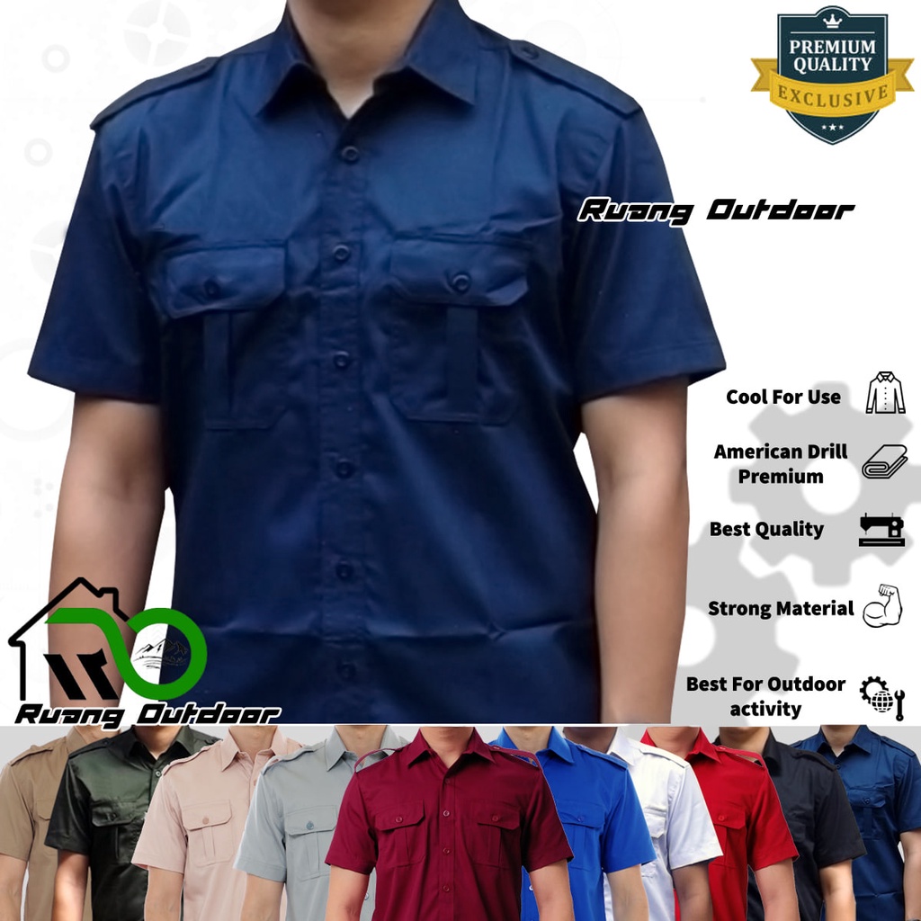 Jual Baju Kemeja PDL PDH Lapangan Lengan Pendek Pakaian Atasan