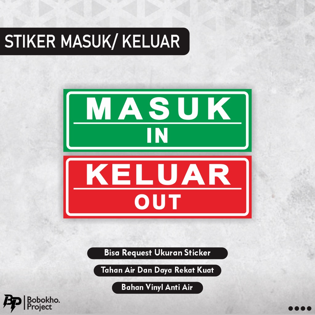 Jual Sign Stiker Tanda Masuk Keluar Sticker In Out Sticker Masuk