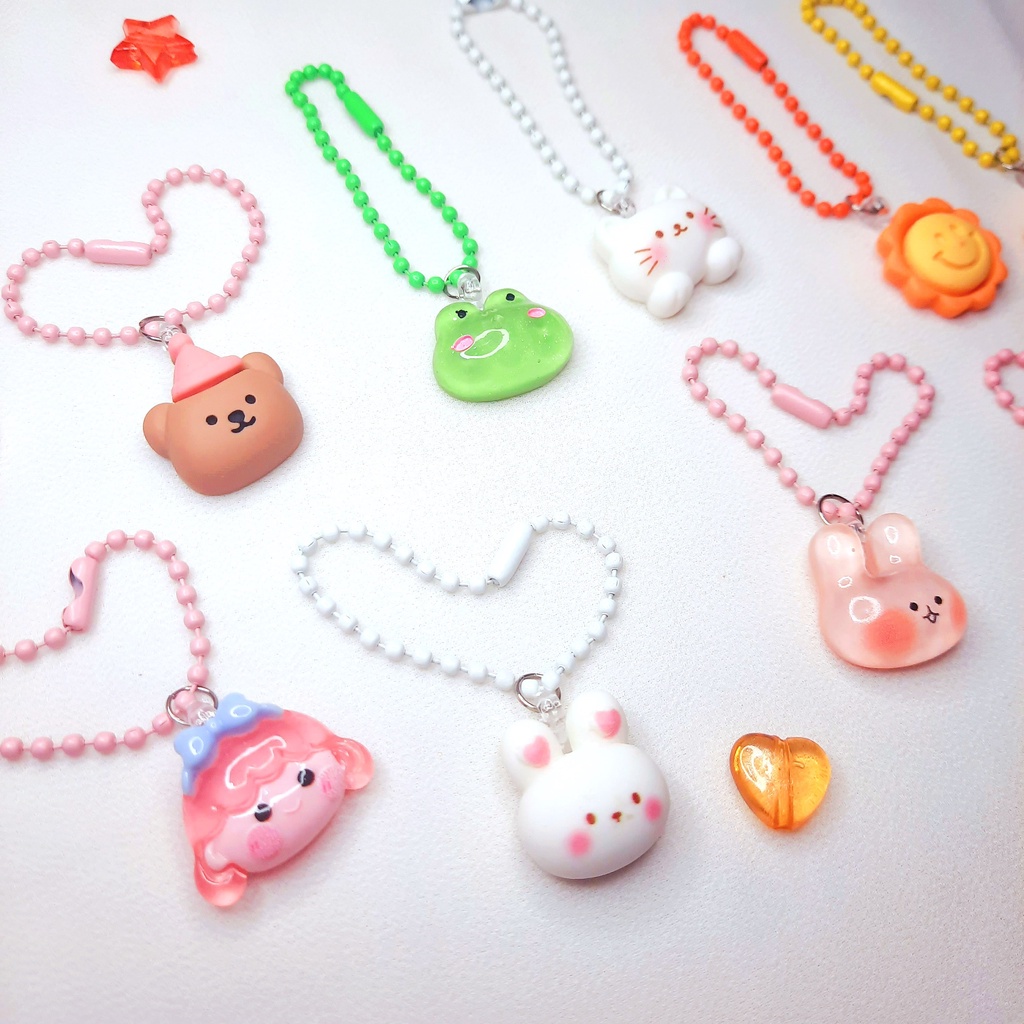 Jual READY Ballchain Charm Gantungan Kunci Resin Gantungan Kunci Clay