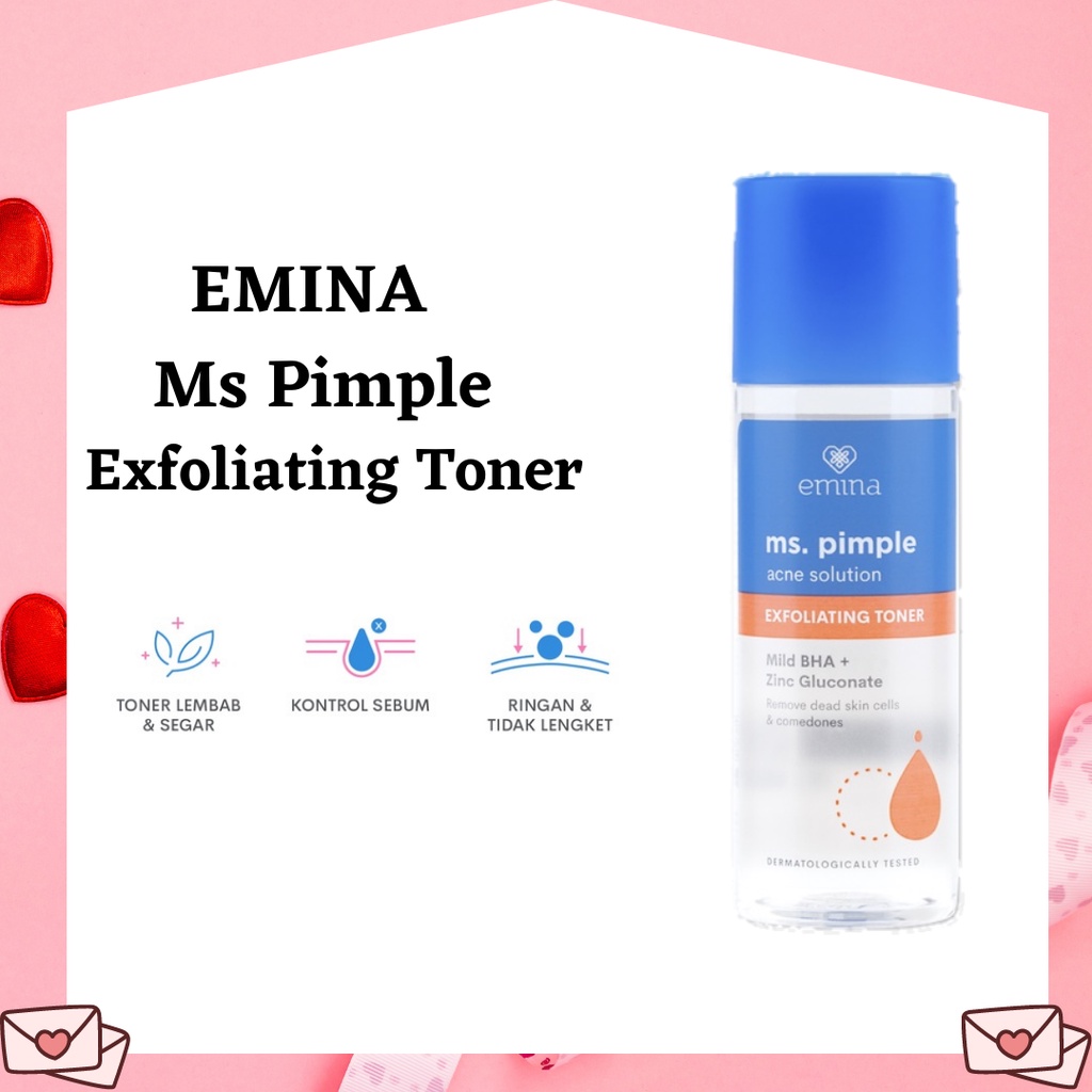 Jual Emina Ms Pimple Acne Solution Exfoliating Toner 100ml Shopee