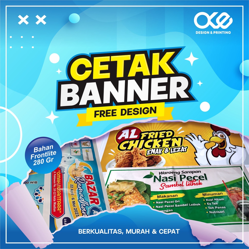 Jual Cetak Banner Spanduk MMT 280 Gram FREE DESIGN Shopee Indonesia