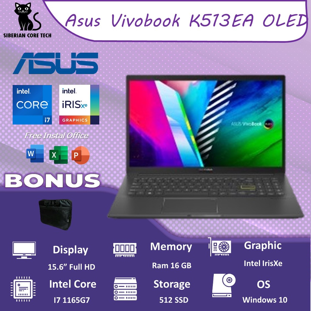 Jual ASUS VIVOBOOK 15 OLED K513EA I7 1165G7 8GB 512GB W11 OHS 15 6FHD