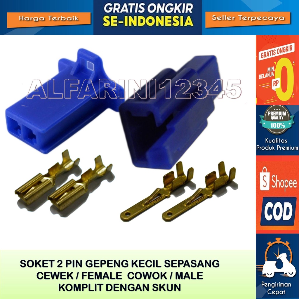 Jual SOKET MOTOR KONEKTOR KABEL 2 PIN KECIL MOTOR MOBIL MALE FEMALE