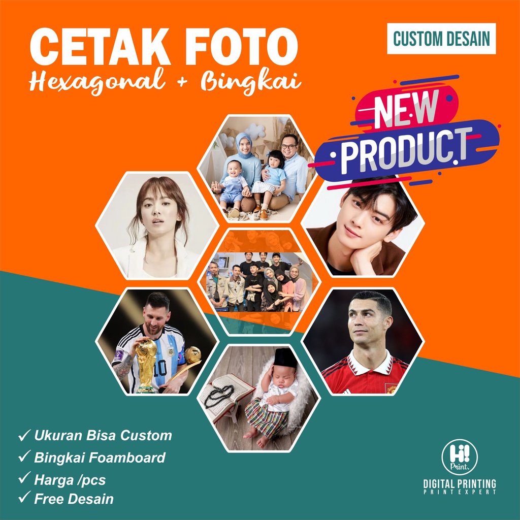 Jual Cetak Foto Plus Bingkai Hexagonal Shopee Indonesia