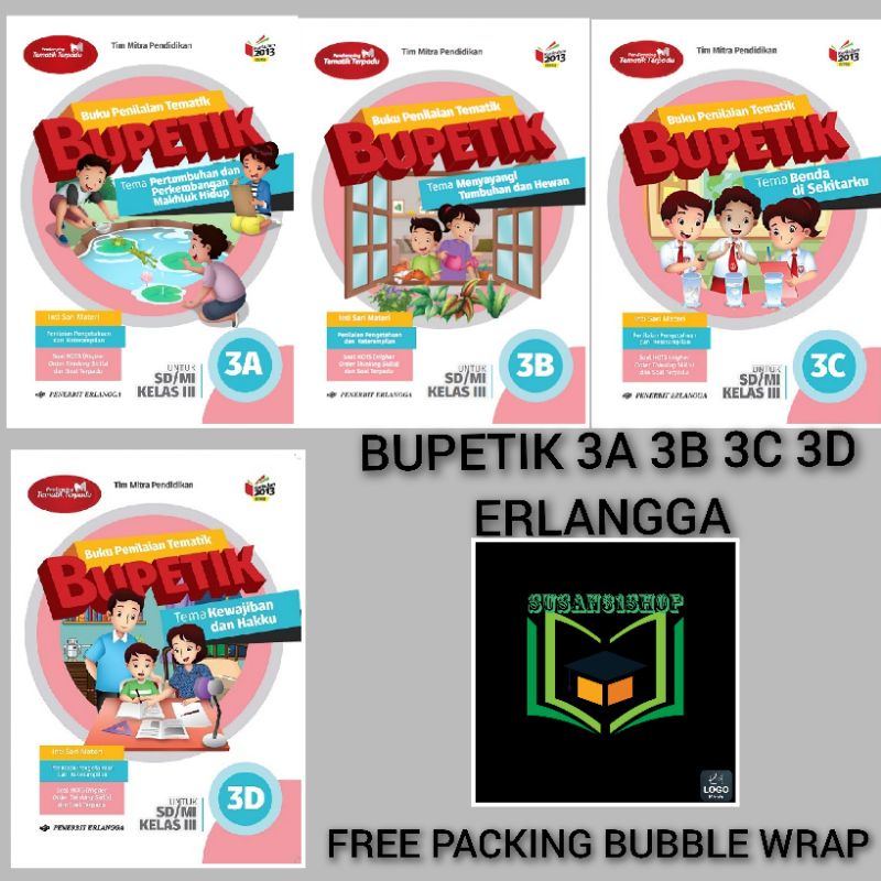 Jual Buku Bupetik Kelas 3 SD MI 3A 3B 3C 3D Erlangga K13N Original