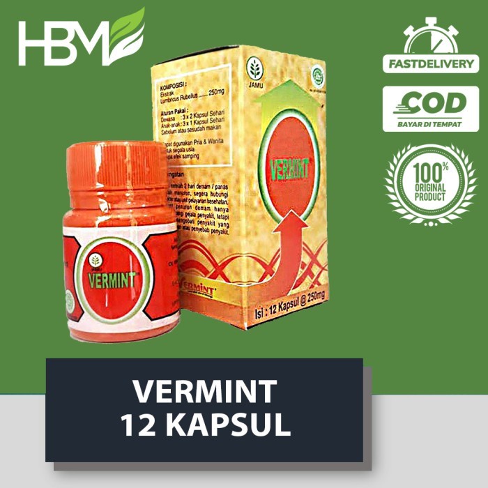 Jual Vermint Kapsul Cacing Lumbrius Obat Tipes Demam Shopee Indonesia