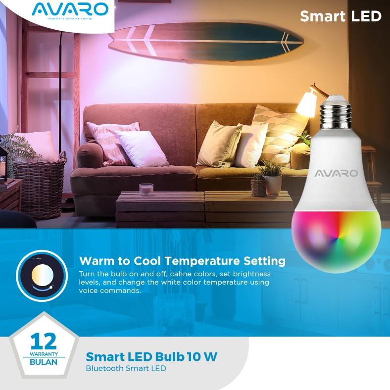 Jual AVARO Smart LED BULB RGB WW 10W Smart Light BLUETOOTH For Home