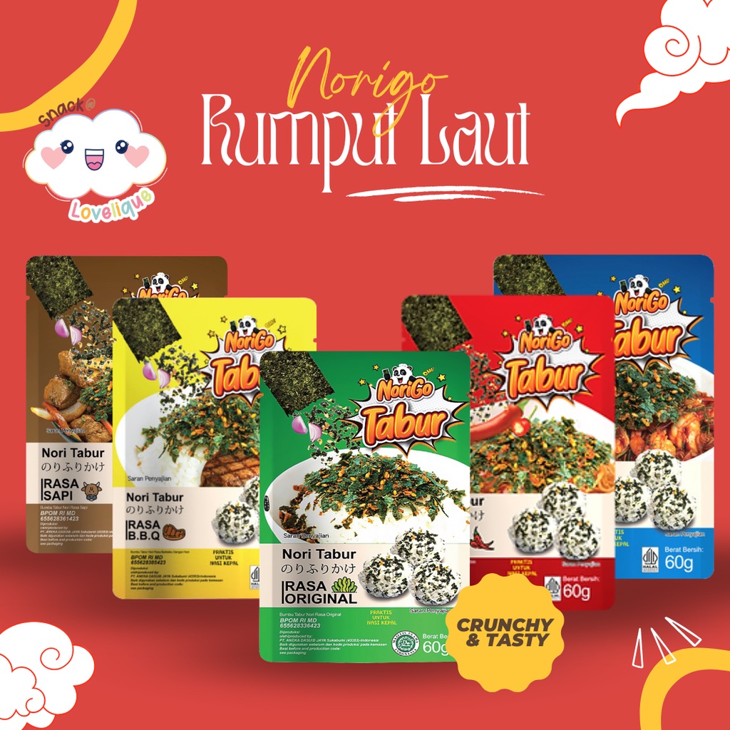 Jual NoriGo Tabur Rumput Laut Panggang Nori Sprinkles Original Spicy