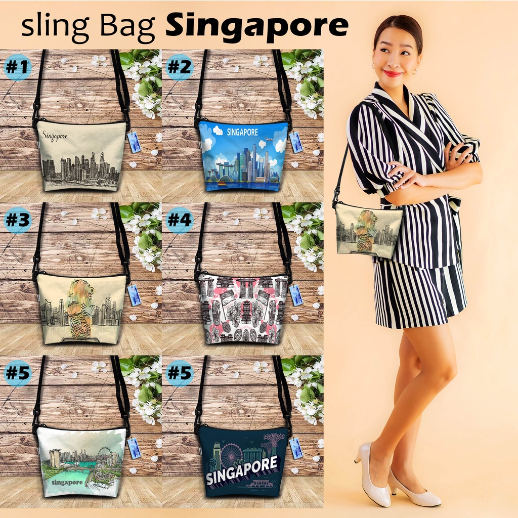 Jual Sling Bag Singapore Tas Selempang 6 Motif Siap Kirim Sb1 002